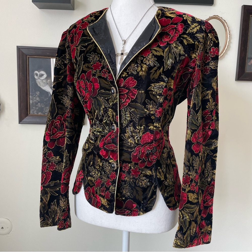 Vintage R&K Evening velvet floral Jacket